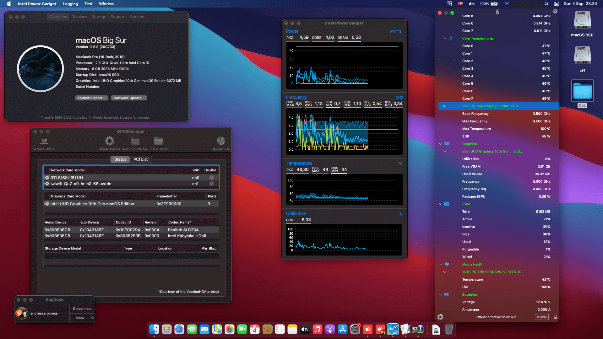 Success Hackintosh macOS Big Sur 11.6.8 Build 20G730 in Asus ROG Strix G15 G512LI-I565B6T